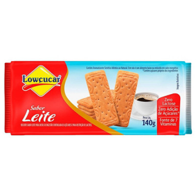 BISCOITO LOWCUCAR 140GR LEITE ZERO ACUCAR