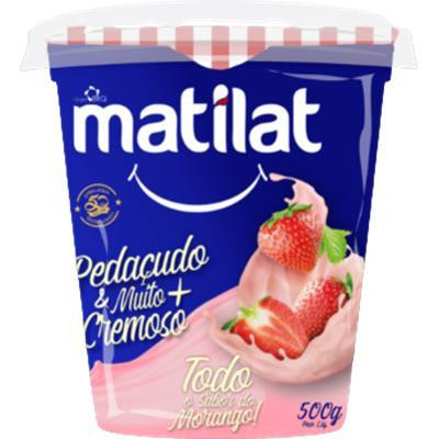 IOGURTE MATILAT PEDACOS FRUTAS MORANGO 500G