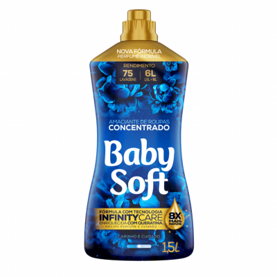 AMACIANTE BABY SOFT CONCENTRADO CARINHO AZUL 1,5L