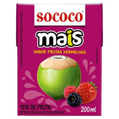 AGUA DE COCO SOCOCO 200ML FRUTAS VERMELHAS