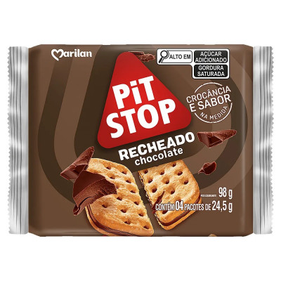 BISCOITO MARILAN PIT STOP RECHEADO CHOCOLATE 91G