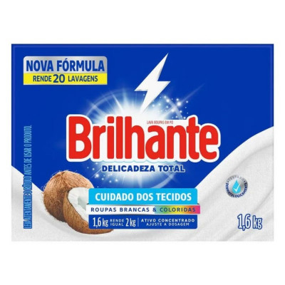 LAVA ROUPAS PO BRILHANTE DELICADEZA 1.6KG CAIXA