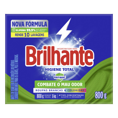 SABÃO EM PO BRILHANTE HIGIENE TOTAL 800GR