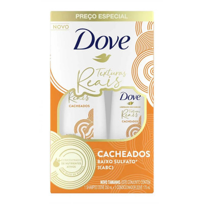 SHAMPOO DOVE TEXTURAS REAIS CACHOS 350ML+CONDICIONADOR 175ML