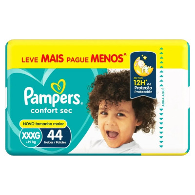 FRALDA PAMPERS CONFORT SEC XXXG COM 44 UN