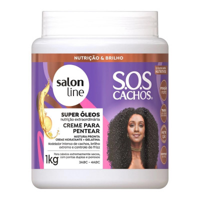 CREME PARA PENTEAR SALON LINE 1KG SOS SUPER OLEOS