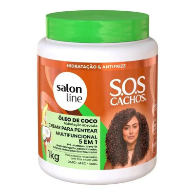 CREME PARA PENTEAR SALON LINE 1KG SOS OLEO DE COCO