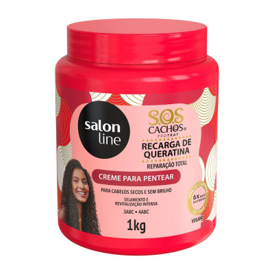 CREME PARA PENTEAR SALON LINE 1KG SOS RECARGA QUERATINA