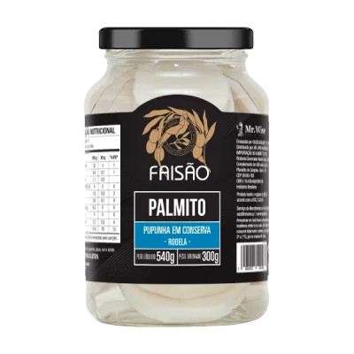 PALMITO PUPUNHA FAISAO 300G RODELA EM CONSERVA