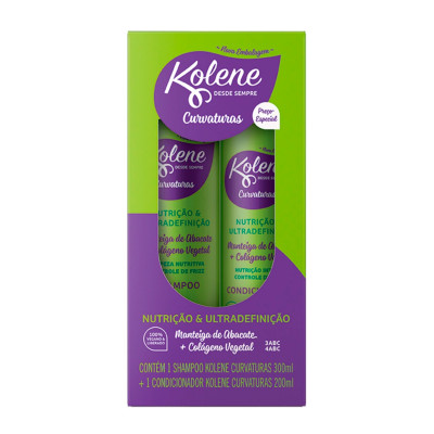 KIT SHAMPOO 300ML+CONDICIONADOR 200ML KOLENE CURVATURAS