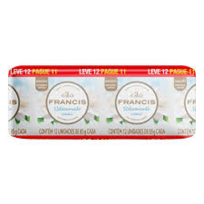 SABONETE BARRAS FRANCIS SUAVE 85G AZUL LEVE 12PAGUE 11UN