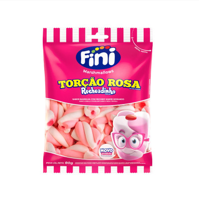 MARSHMALLOW FINI RECHEADO ROSA E BRANCO 80GR