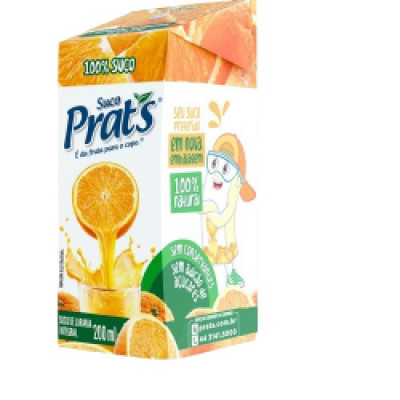 SUCO PRATS INTEGRAL 200ML CAIXA LARANJA