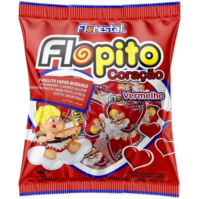 PIRULITO FLOPITO CORACAO VERMELHO 500G