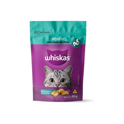 WHISKAS TEMPTATIONS ANTI BOLA DE PELO.PCH.80GR