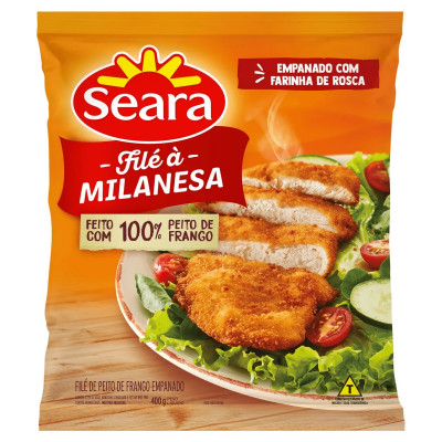 FILE DE FRANGO MILANESA SEARA CONGELADO 400G