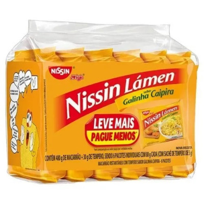 MACARRÃO INSTANTANEO NISSIN MIOJO PACK LEVE+PAGUE- C/6