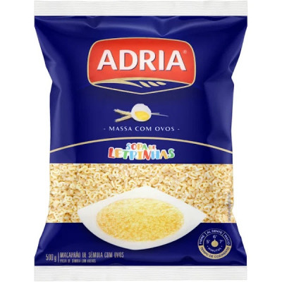 MACARRÃO ADRIA LETRINHAS OVOS 500G