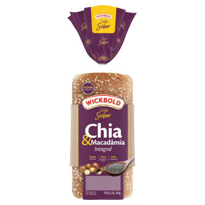 PÃO GRÃO SABOR WICKBOLD CHIA E MACADAMIA 400G