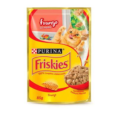 ALIMENTO PARA GATOS FRISKIES FRANGO AO MOLHO 85 GRAMAS