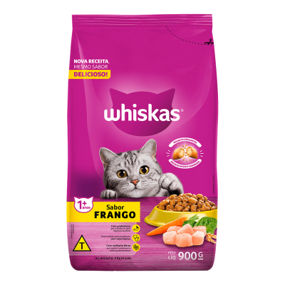 RAÇÃO WHISKAS NATUREZA AD FRANGO 900 G