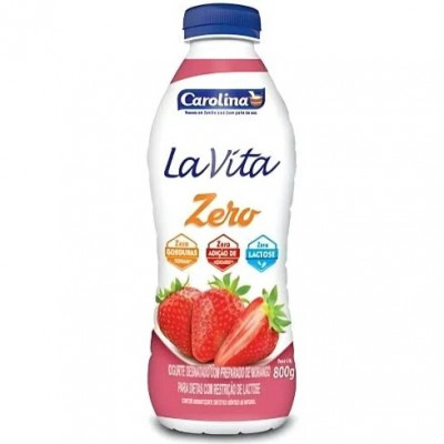IOGURTE ZERO LACTOSE LA VITA CAROLINA MORANGO 800G