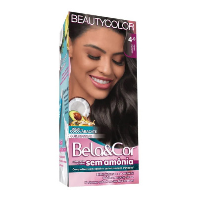 TINTURA BELA&COR SEM AMONIA 4.0 CASTANHO MEDIO
