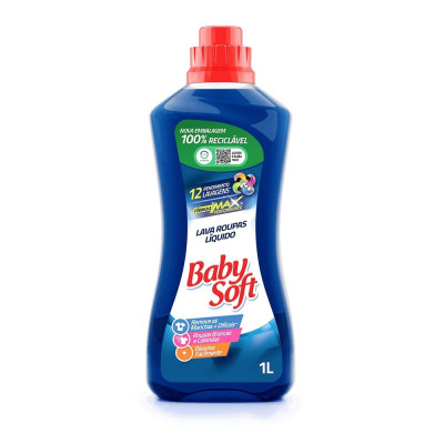 LAVA ROUPAS LIQUIDO BABY SOFT MAX AZUL 1L