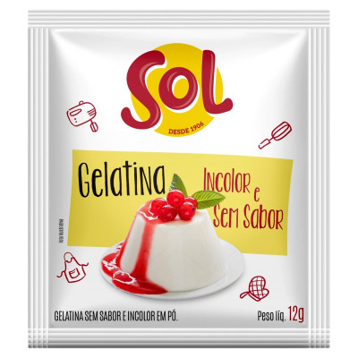 GELATINA INCOLOR SEM SABOR SOL 12G