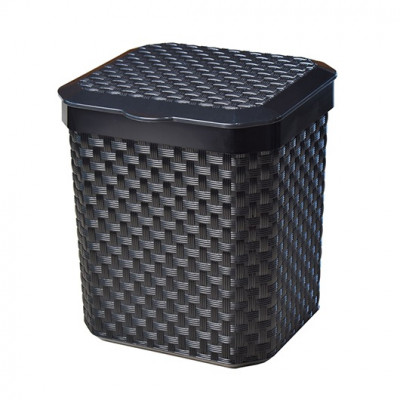 LIXEIRA PIA RATTAN PRETA 5 L