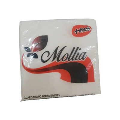 GUARDANAPO MOLLIA FOLHA SIMPLES 21X22CM COM 72