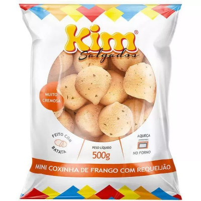 MINI COXINHA DE FRANGO COM REQUEIJÃO (KIM) 500G