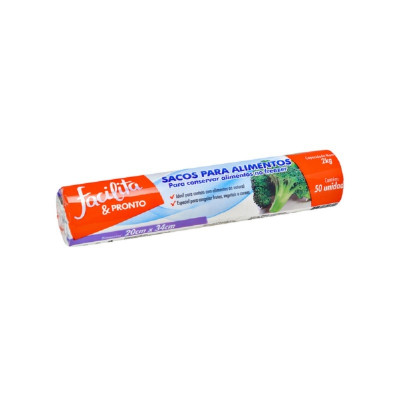 SACO FREEZER FACILITA 50UN 2KG 20X34CM