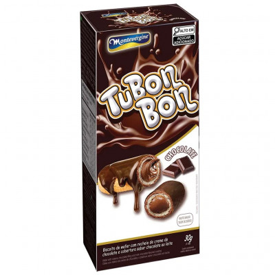 BISCOITO WAFER TUBON CHOCOLATE 30G MONTEVERGINE