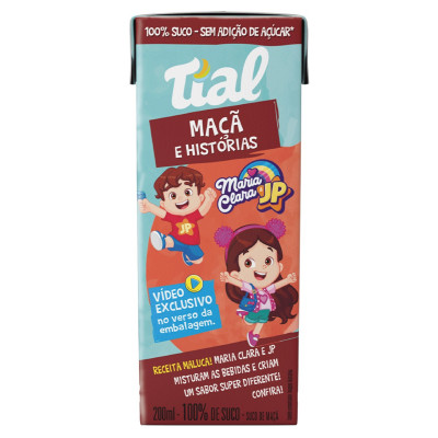 SUCO TIAL KIDS 100% MAÇA TP 200ML