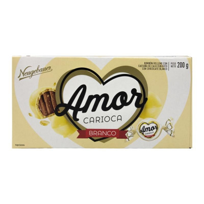 CAIXA DE BOMBOM AMOR CARIOCA BRANCO 200G NEUGEBAUER