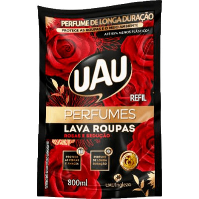 LAVA ROUPAS UAU ROSAS E SEDUCAO REFIL 800ML