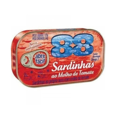 SARDINHA 88 RALADA EM MOLHO TOMATE 125G