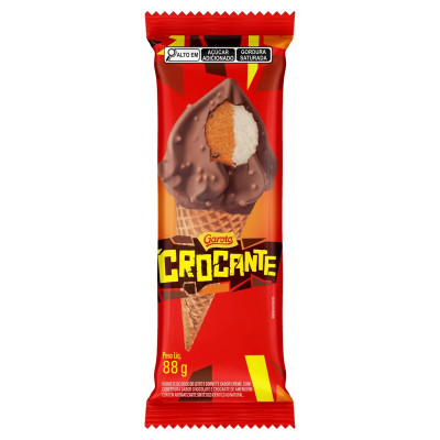 SORVETE GAROTO CROCANTE CONE PACOTE 88GR