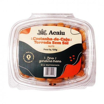 CASTANHA DE CAJU QUINTA SEMENTE SEM SAL 120GR
