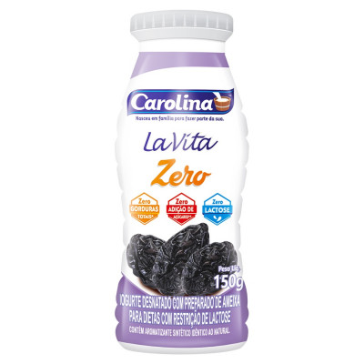 IOGURTE AMEIXA LA VITA ZERO LACTOSE CAROLINA 150G