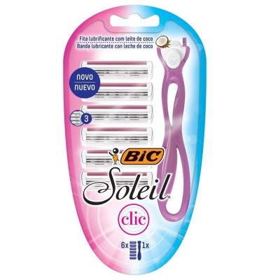 APARELHO DEPILAR BIC SOLEIL CLIC COM 6 REFIS