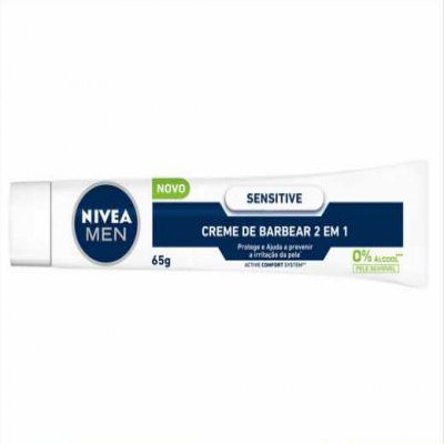 CREME DE BARBEAR NIVEA SENSITIVE 2 EM 1 65G