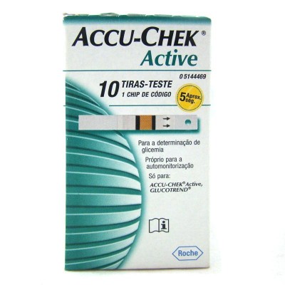 TESTE DE GLICOSE ACCU CHEK ACTIVE 10 UNIDADES