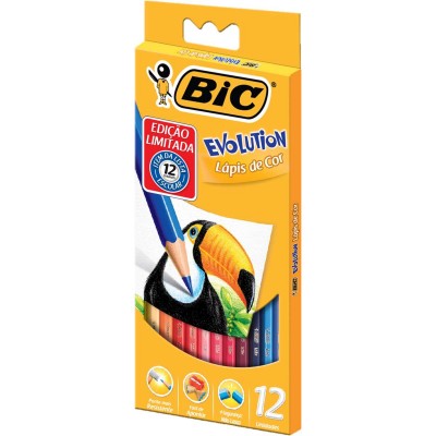 LÁPIS BIC EVOLUTION SEXTAVADO 12 CORES