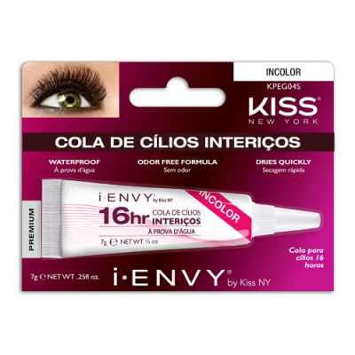 COLA PARA CÍLIOS KISS INCOLOR LONGA DURAÇÃO 16H