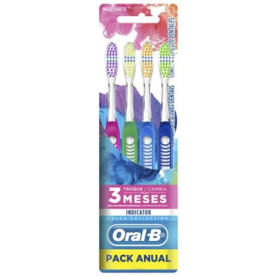 ESCOVA DENTAL ORAL-B INDICATOR COLORS N°35 COLECTION 4 UNIDADES