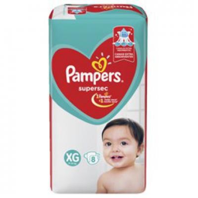 FRALDA DESCARTÁVEL PAMPERS SUPERSEC XG 8 UNIDADES