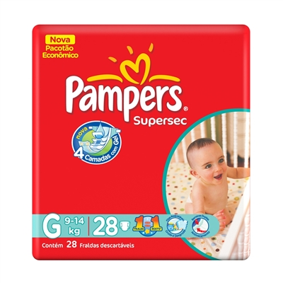 FRALDA PAMPERS SUPERSEC G 28 UNIDADES