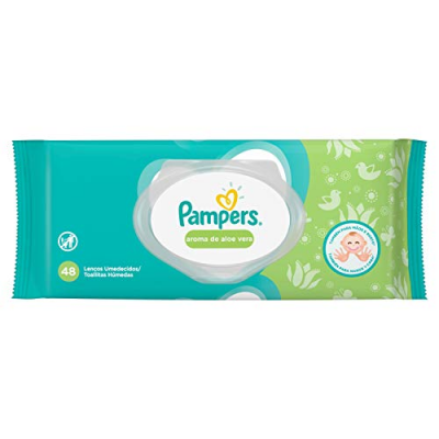 LENÇO UMEDECIDO PAMPERS ALOE VERA 48 UNIDADES